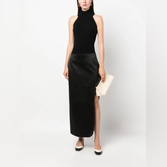 New! By Malene Birger Wick Midi Satin Skirt 🖤 size 6 NWOT! - Picture 10 of 16